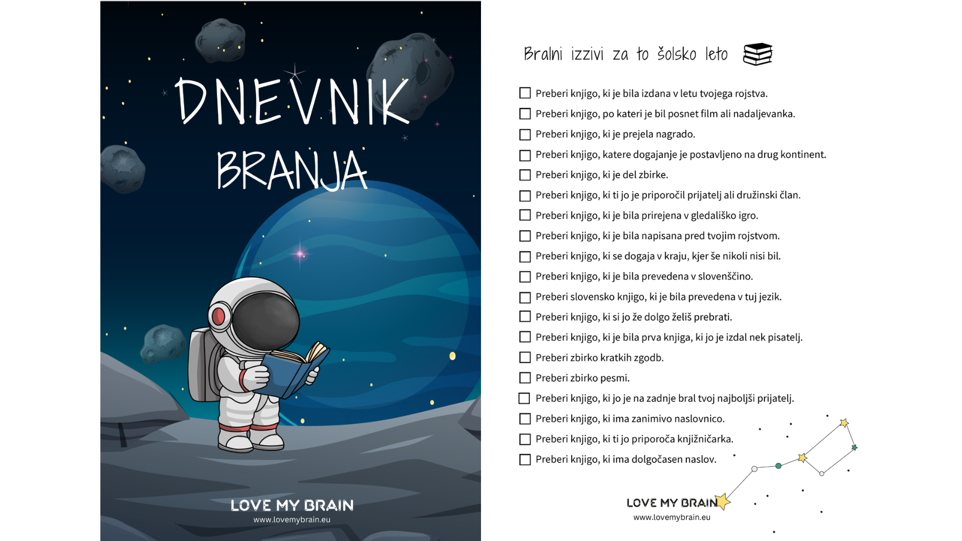 Dnevnik branja "vesolje"