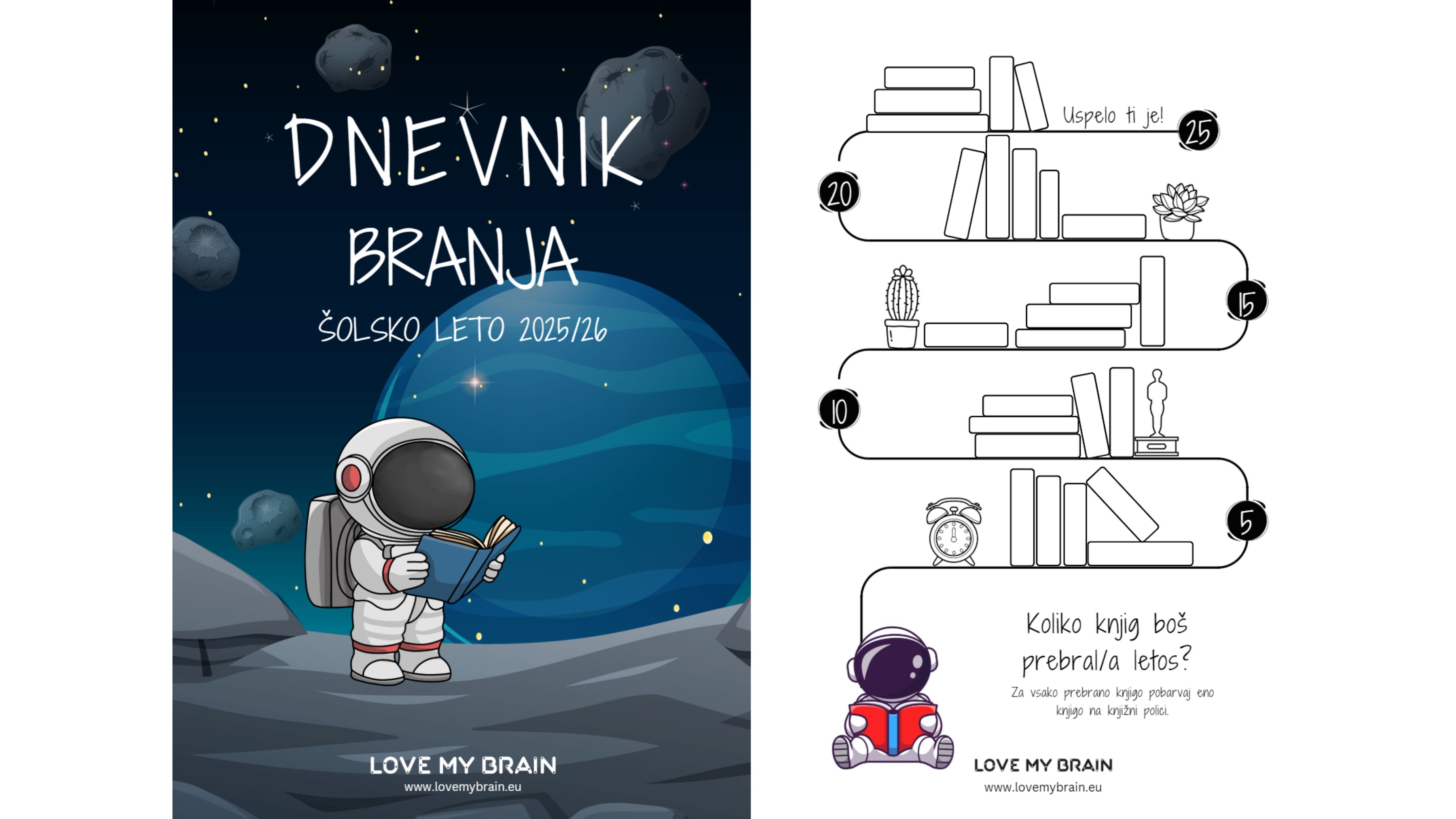 Dnevnik branja za šolsko leto 2025/26 - vesolje